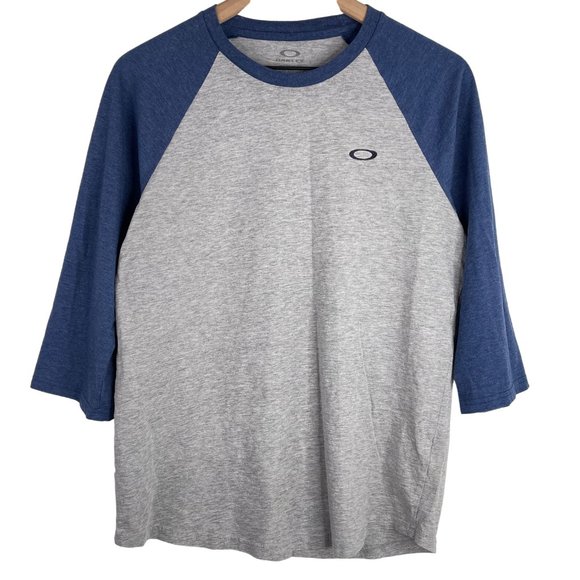 Oakley Other - OAKLEY Mens Gray Blue Regular Fit 3/4 Raglan Sleeve Tshirt Medium